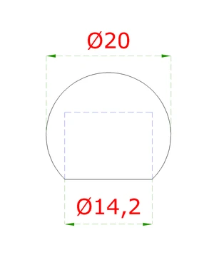 Guľa koncová ø 20 mm na trubku ø 14 mm, leštená AISI 304 - slide 1