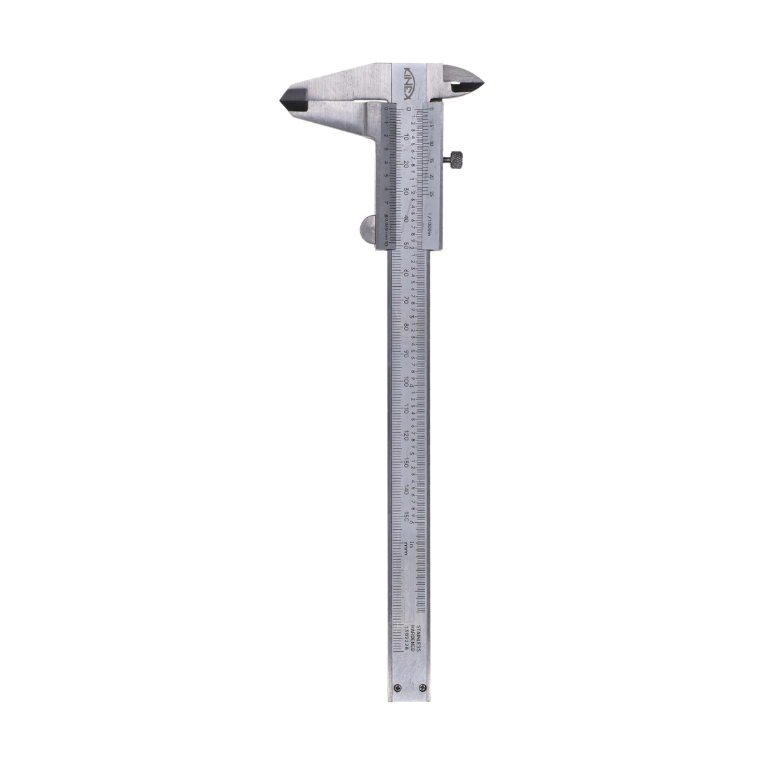 Posuvné měřítko KINEX 150 mm, 0,02 mm, aretace šroubkem, mm+inch, ČSN 25 1238, DIN 862