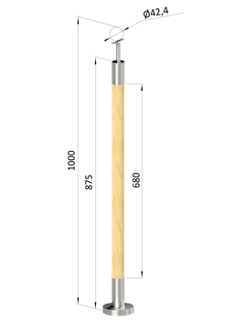 Drevený stĺp, vrchné kotvenie, bez výplne