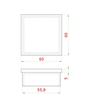 Ukončenie na jokel 60 x 60 mm, brúsená nerez AISI 304 - slide 1