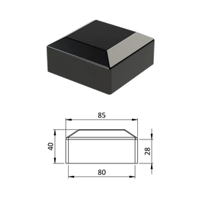 Vonkajšia krytka 80 x 80 mm, plastová PE - slide 0