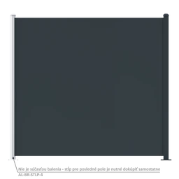 Plotové pole, hliníkové, šírkovo nastaviteľné, 2000 x 1749 mm