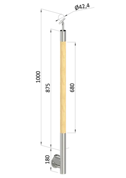 Drevený stĺp, vrchné kotvenie, bez výplne