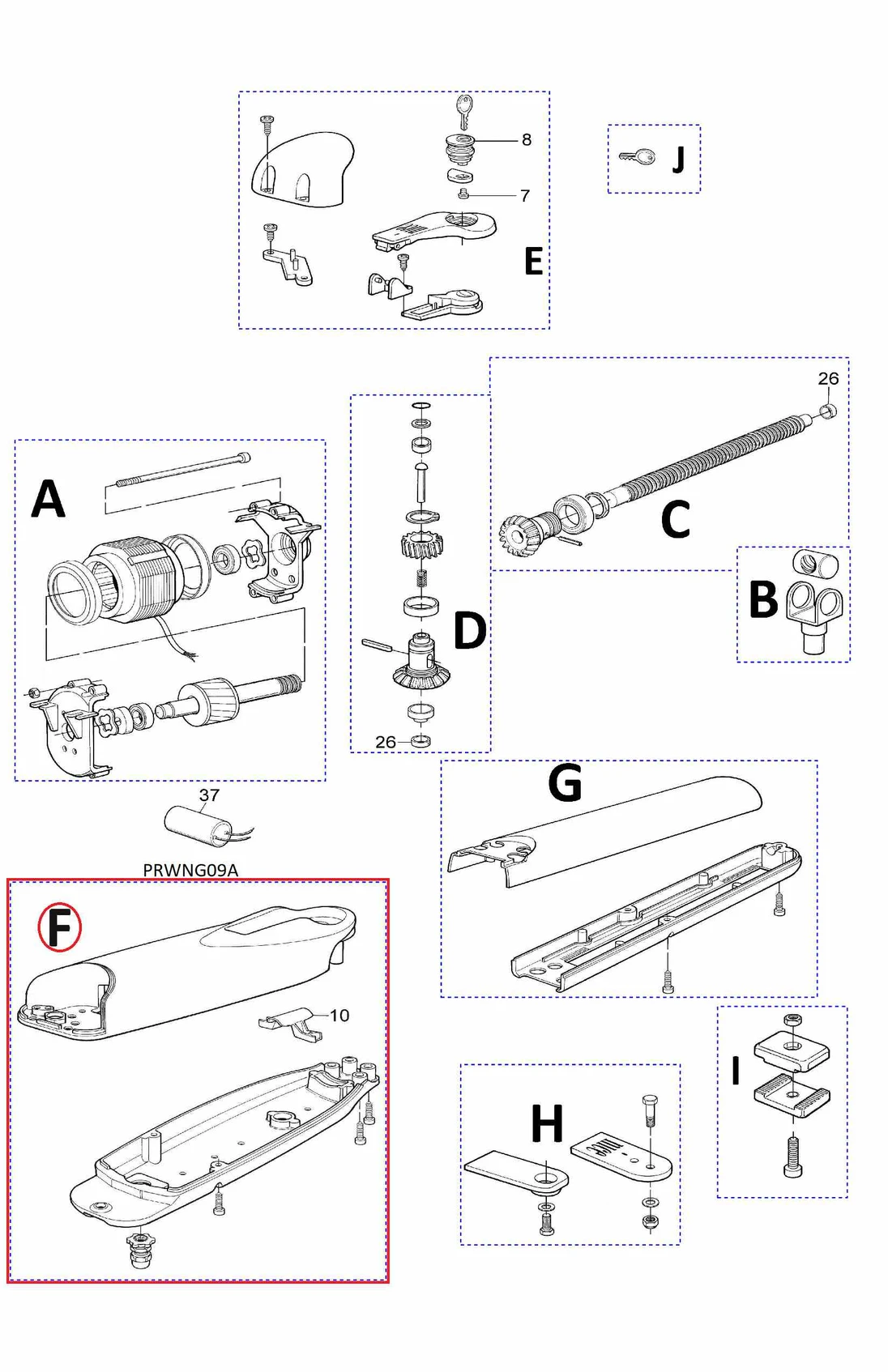PRWNG09A kit krytu motoru pro WG5 220V