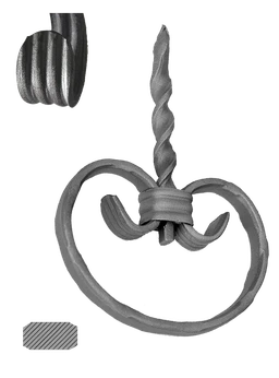 Prvok 170 x 120 mm, 12 x 6 mm, zdobený, široké rozkutie