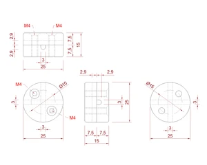 Spojka pro dve nerezové ø 3 mm lanka, plast - slide 3
