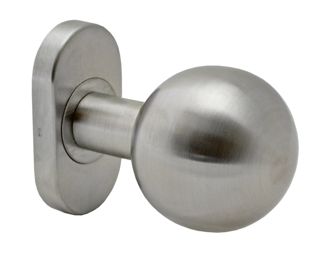 Koule s oválnou rozetou, pevná, broušená nerez AISI304