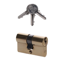 Cylindrická vložka EURO 25/25 mm, mosadzná, 3 kľúče