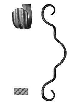 Prvok 270 x 70 mm, 14 x 6 mm, základné rozkutie