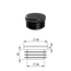Vnútorná krytka guľatá ø 35 mm, plastová, čierna