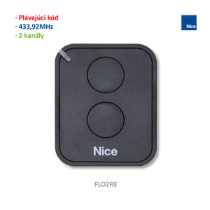 Vysielač 2-kanálový, 433 MHz, plávajúci kód, čierny - slide 1