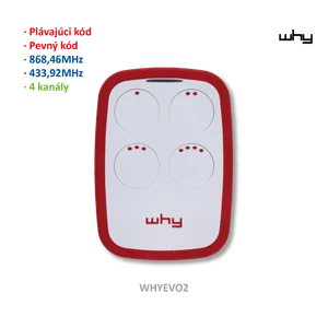 Vysielač Evo2 4-kanálový, 433/868 MHz, pevný/plávajúci kód - slide 4
