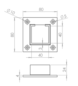 Kotvící příruba, lepený spoj, broušená nerez AISI 304 - slide 1