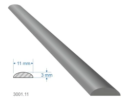 Pásovina oblá D, 11 x 3 x 3000 mm, mäkká
