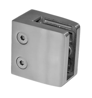 Svorka plochá na jekl 40x40mm, sklo 8-12.76mm, broušená AISI304 - slide 0