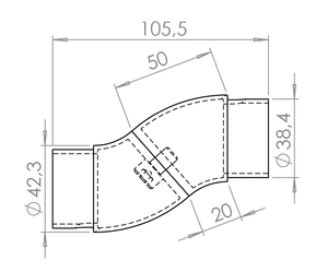 Spojka nastavitelná na trubku ø 42,4 mm, leštěná AISI 304 - slide 3