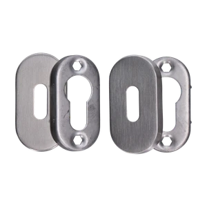 Oválna rozeta na dózickú vložku brúsená nerez AISI 304 - slide 0