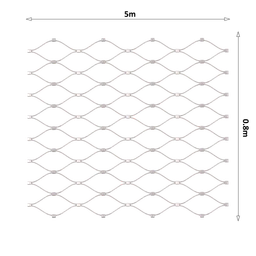 Lankova sieť, 0,8 x 5 m, oko 50 x 50 mm, ø 1,5 mm, AISI 316