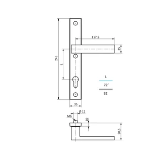 Hliníkový set so štítom kľučka/guľa, brúsený elox - slide 2