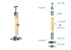 Drevený stĺp, vrchné kotvenie, priechodný, 4-radový - slide 1