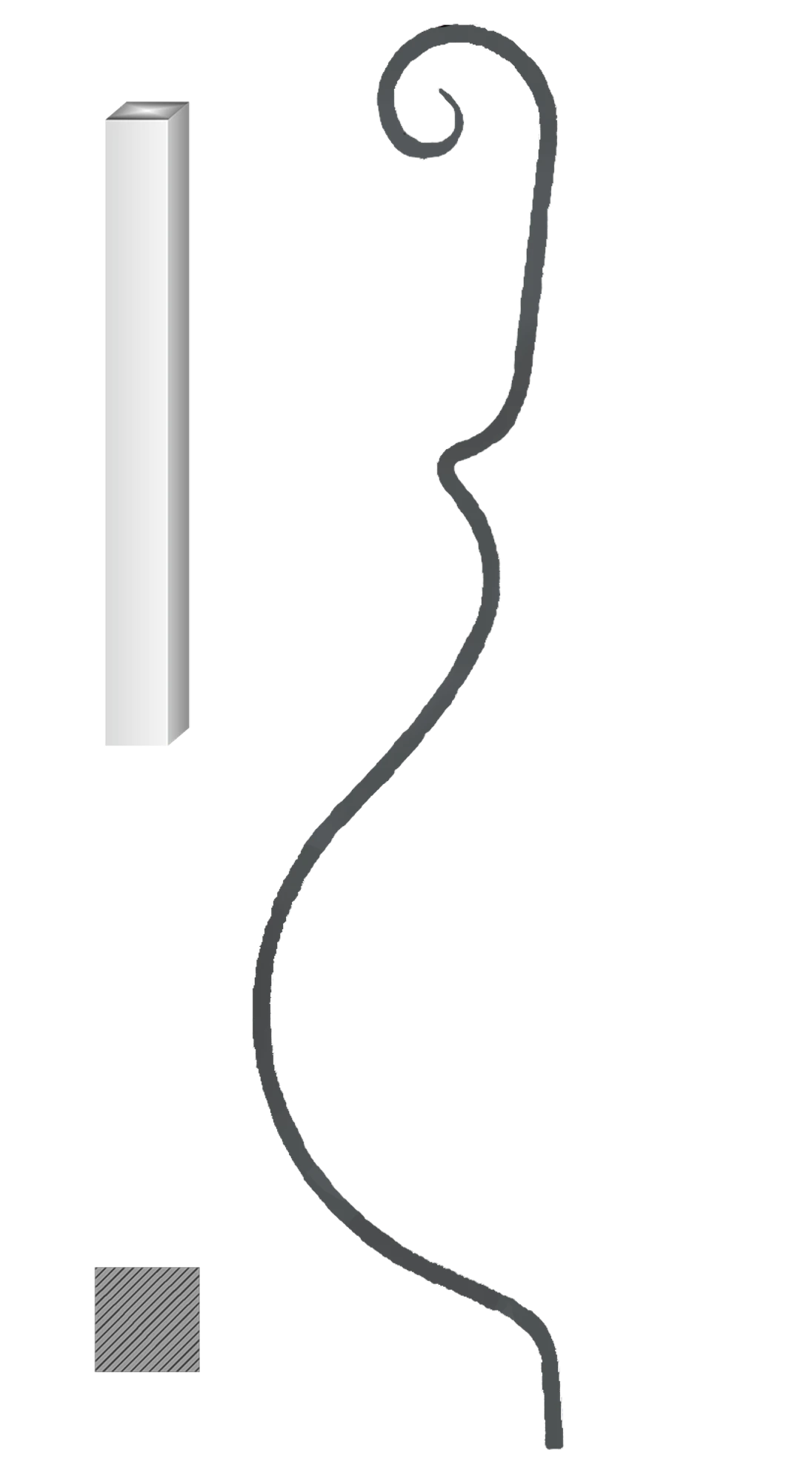 Tyč 12 x 12 mm, 1000 x 220 mm