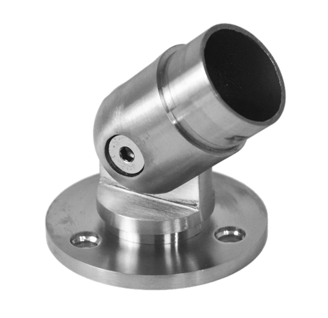 Spojka na stenu s kĺbom na ø 42,4 mm, brúsená AISI 304