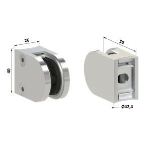 Svorka na trubku ø 42,4 mm, sklo 6–10,76 mm, AISI 304 - slide 1