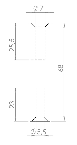 Čep M8/M6, ø 14 mm, L = 68 mm, broušená nerez AISI 304 - slide 3