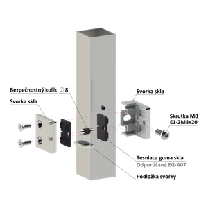 Svorka skla/plechu plochá, so spodnou vyberateLnou podložkou - slide 3