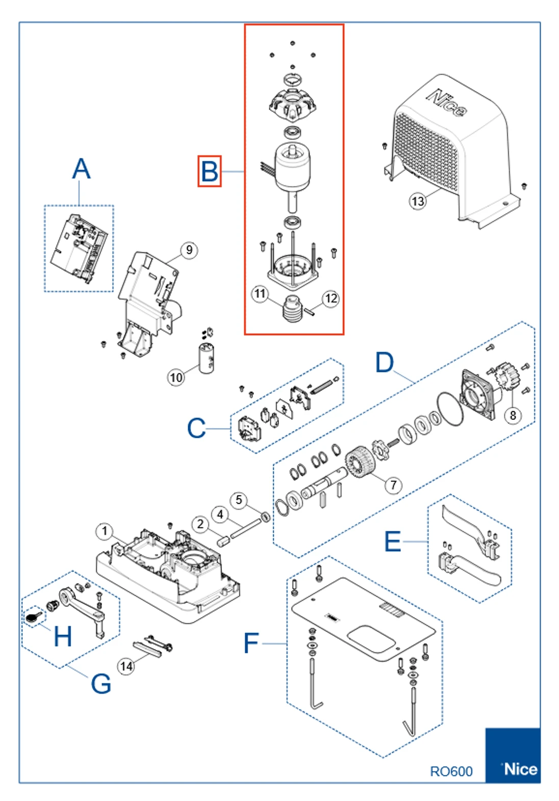 SPAMG602D00A Kit elektromotoru s pastorkom pre ROBO RO600