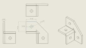 Montážní úhelník - 2x2 otvory pro profil 41x21 a 41x41 - slide 1