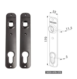LOCINOX® krycí štítek s otvorem pro kliku a cylindrickou vložku, rozteč 92 mm, materiál: polyamid, cena za PÁR