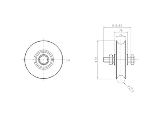 Vodiace koliesko ø 80 mm jednoložiskové - slide 1
