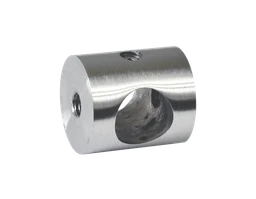 Držák tyče ø 12 mm, plochý, závit M5, broušená nerez AISI304