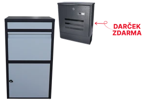 Box na balíky s přepadovou lištou, barva: černo/bílá - slide 0