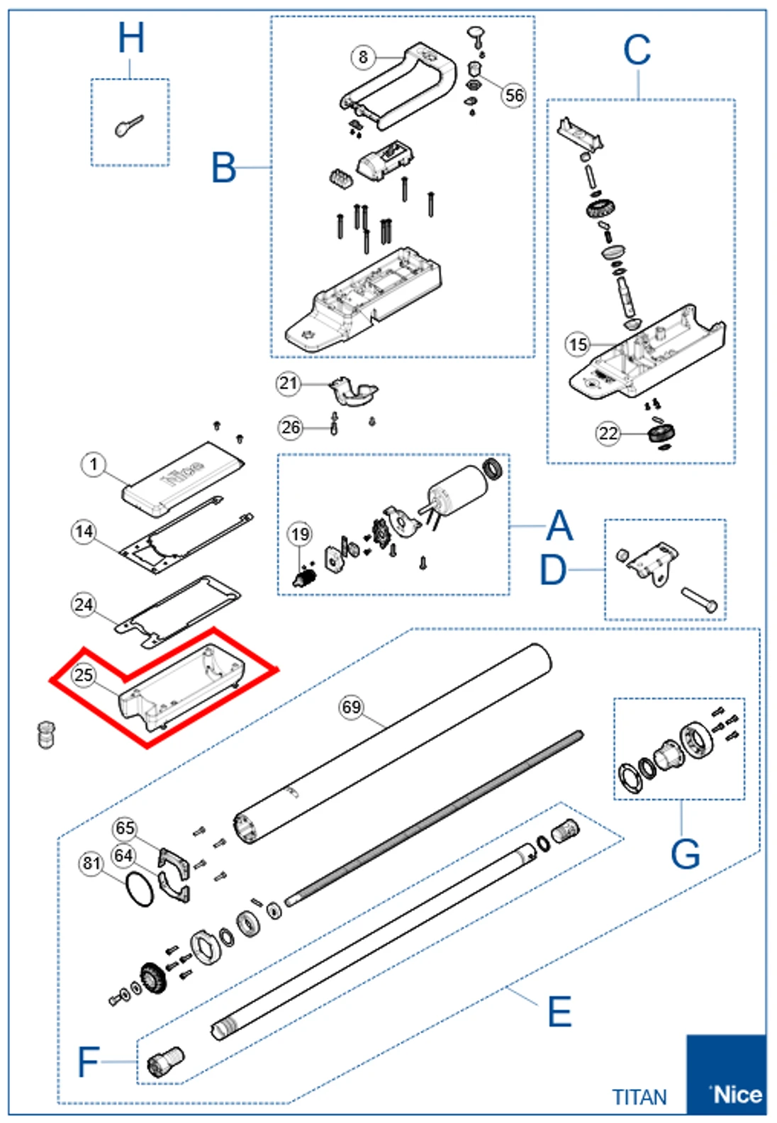 PD0929A3000 Lakovaný kryt motora TITAN TTN3724HS, TTN6024HS