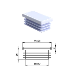 Krytka plastová 25 x 50 mm