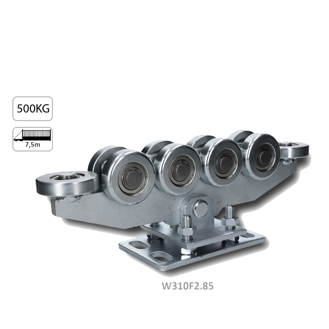 Vozík do 500 kg, výškovo nastaviteľný, profil 80 x 85 mm