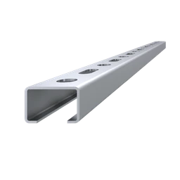 Dierovaný C profil, 27 x 18 x 1,25 x 3000 mm, pozinkovaný