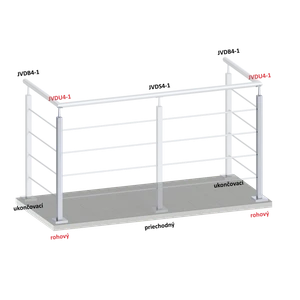 Nerezový stĺp, vrchné kotvenie, 4-dierový rohový - slide 1