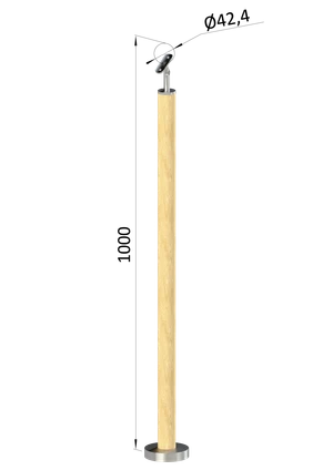 Dřevěný sloup, vrchní kotvení, bez výplně - slide 1