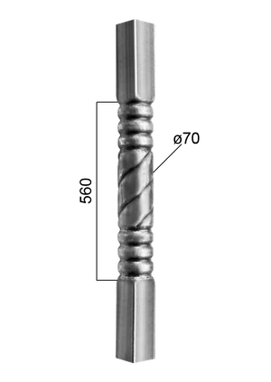 Tyč 1200 mm se čtvercovou základnou 60 x 60 mm - slide 2