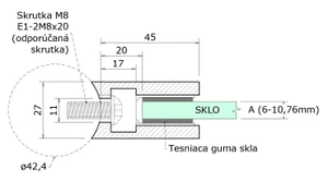 ZAMAK svorka na trubku ø 42,4 mm, sklo 6 - 10,76 mm - slide 2