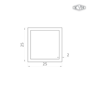 Al jekl 25 x 25 x 2 x 6000 mm, bez povrchové úpravy - slide 1