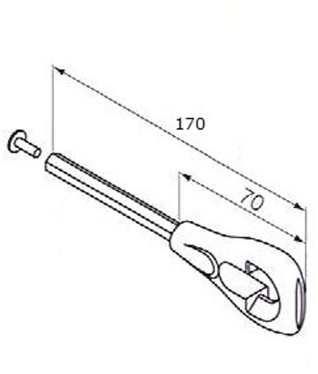 Adaptér s okom, L = 170 mm