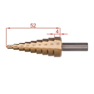 Stupňovitý kuželový vrták HSS 4341 TiN 4 - 20 mm - slide 2