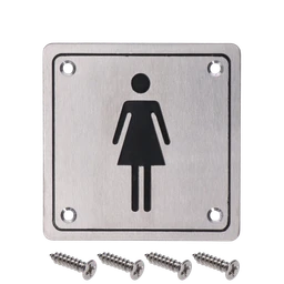 Piktogram `Dámy`, hranatý, brúsená nerez AISI 304