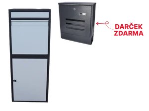 Box na balíky s prepadovou lištou, farba: čierna/biela - slide 0