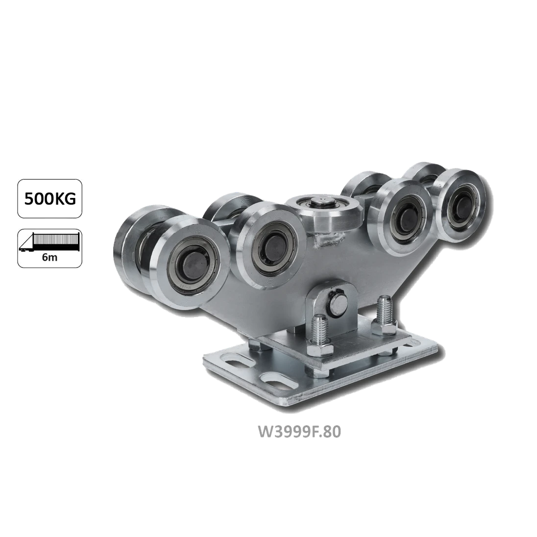 Vozík do 500 kg, nastaviteľný, profil 80 x 80 mm, pozink