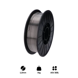 Zvárací drôt, AISI 308L, 1 mm, 5 kg, MIG-MAG nerez